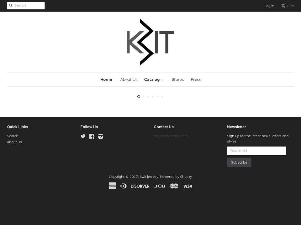 kwitjewelry.com shopify website screenshot