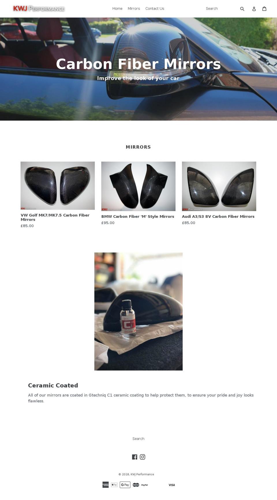 kwjperformance.com shopify website screenshot