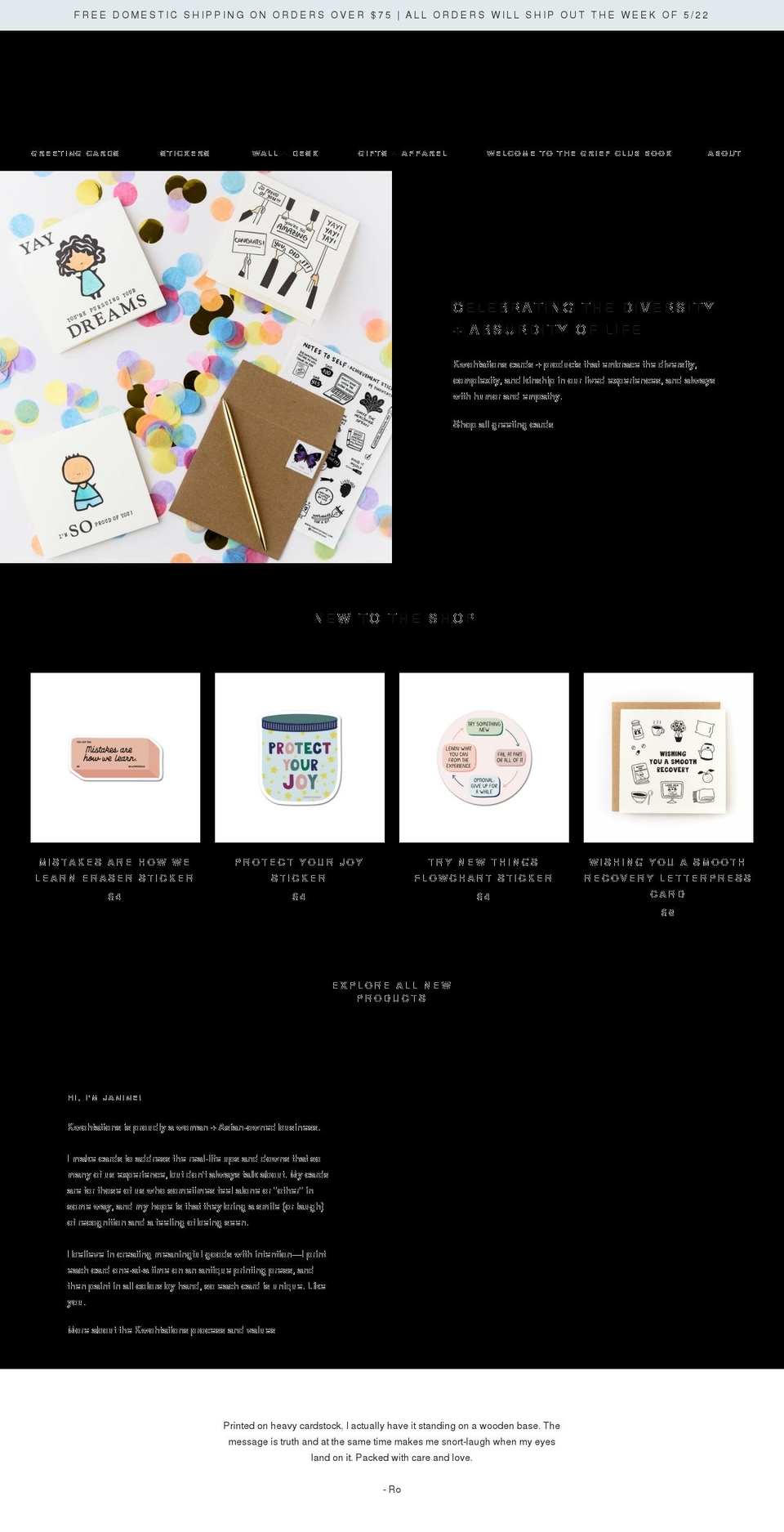 kwohtations.com shopify website screenshot