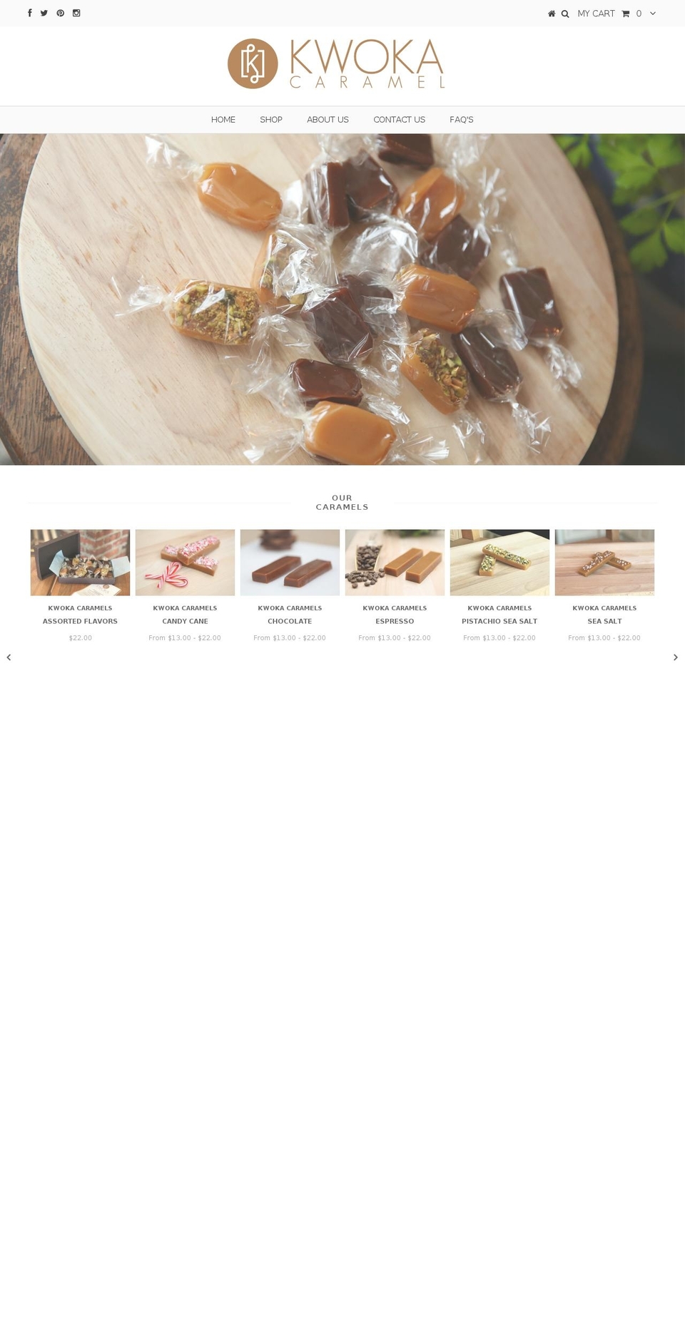 kwokacaramel.com shopify website screenshot