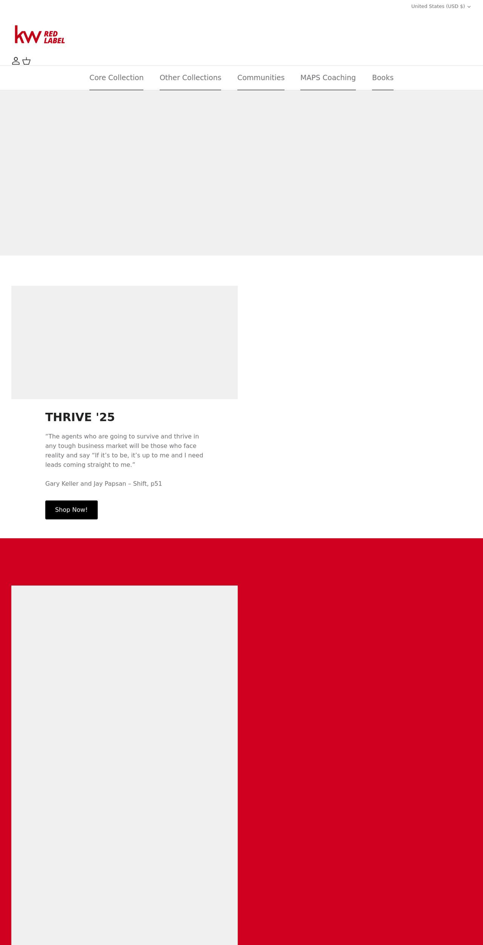 kwredlabel.com shopify website screenshot