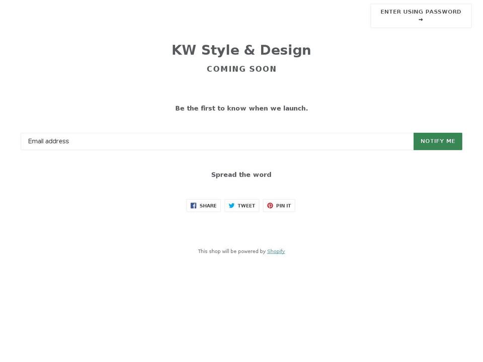 kwstyleanddesign.com — Shopify storefront screenshot