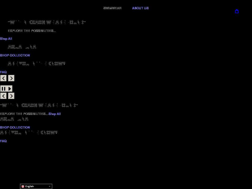 kxaos.co shopify website screenshot