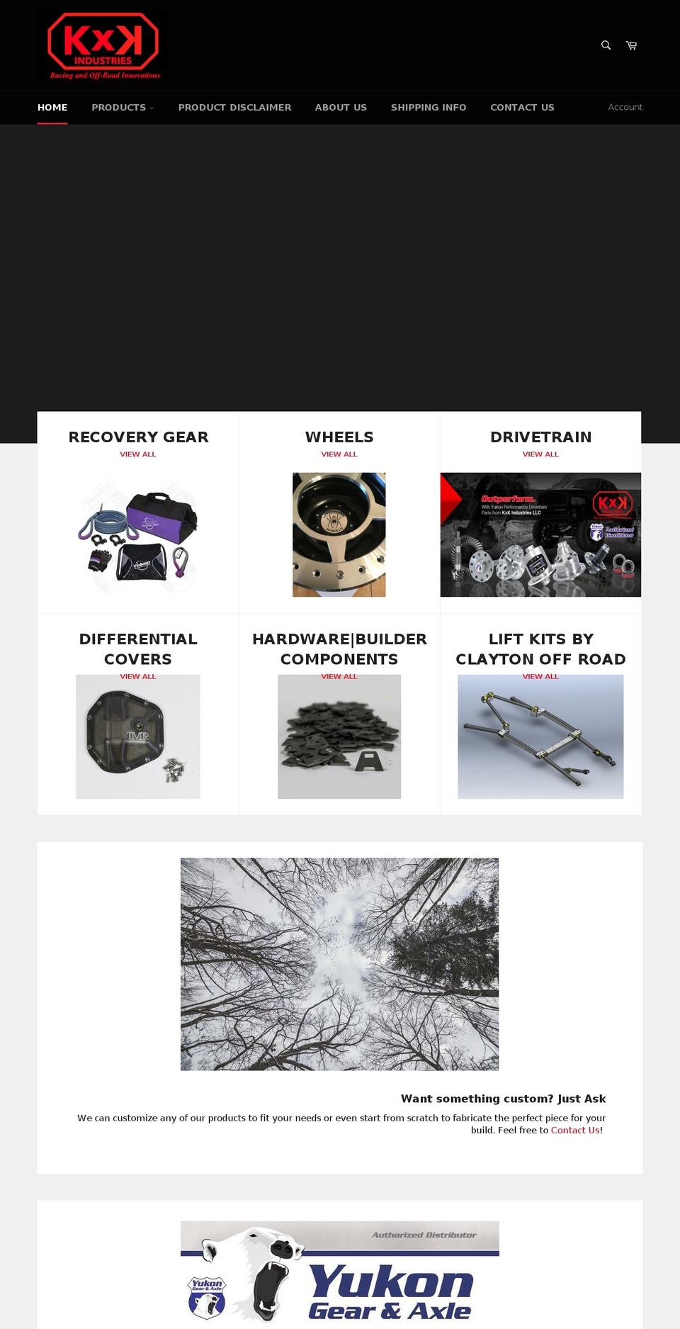 kxkindustries.com — Shopify storefront screenshot