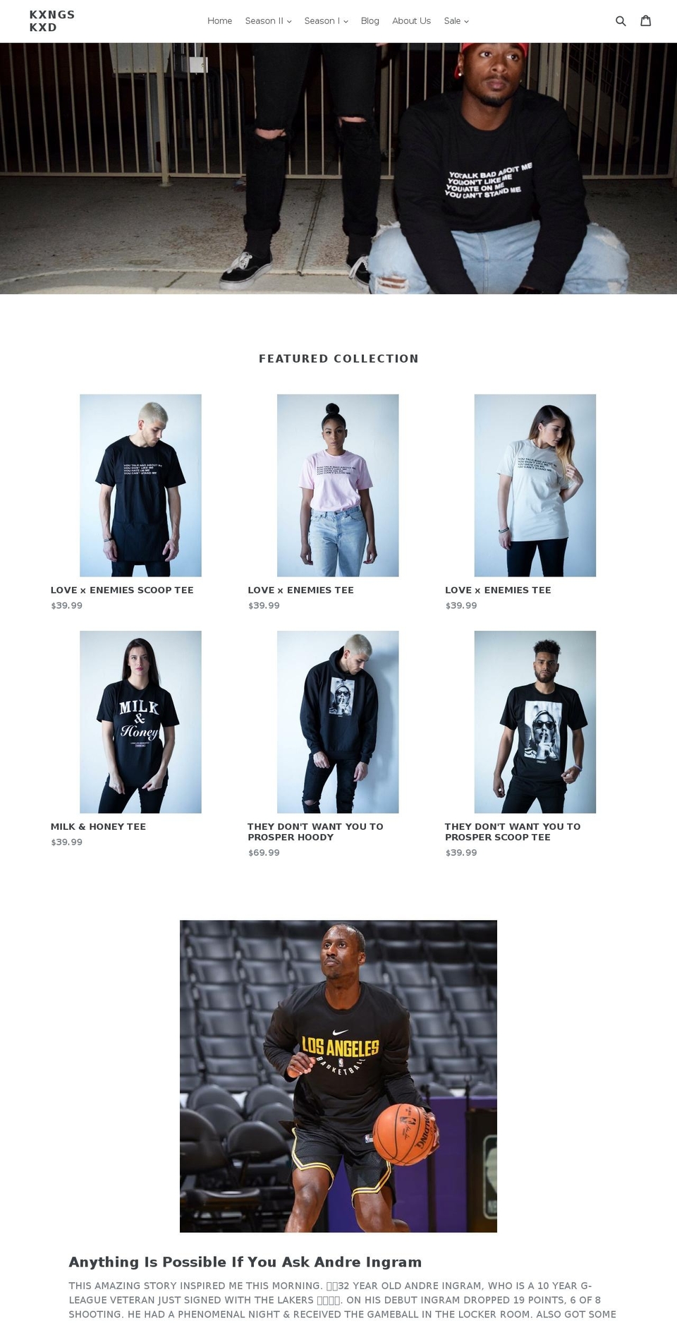 kxngskxd.com shopify website screenshot