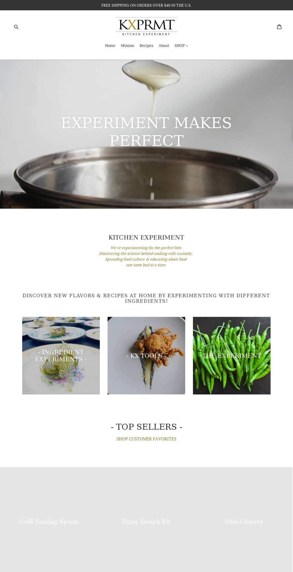 kxprmt.com shopify website screenshot