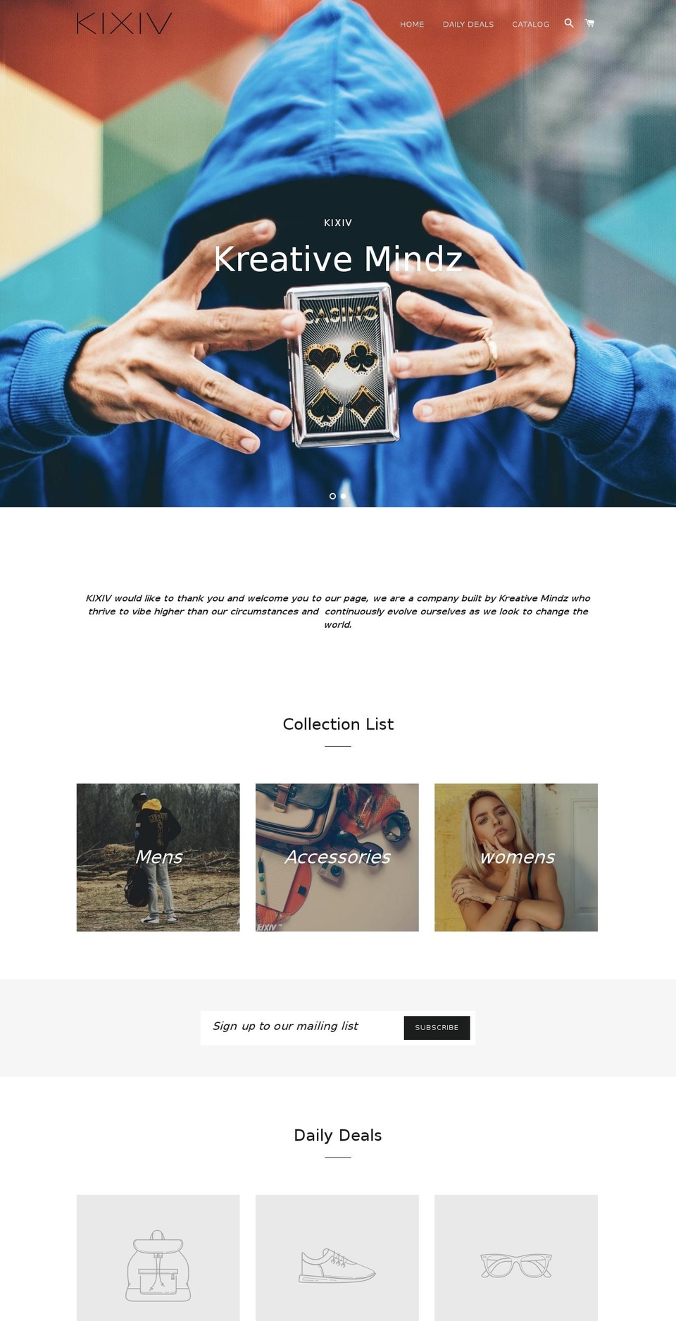 kxvlifestyle.com — Shopify storefront screenshot