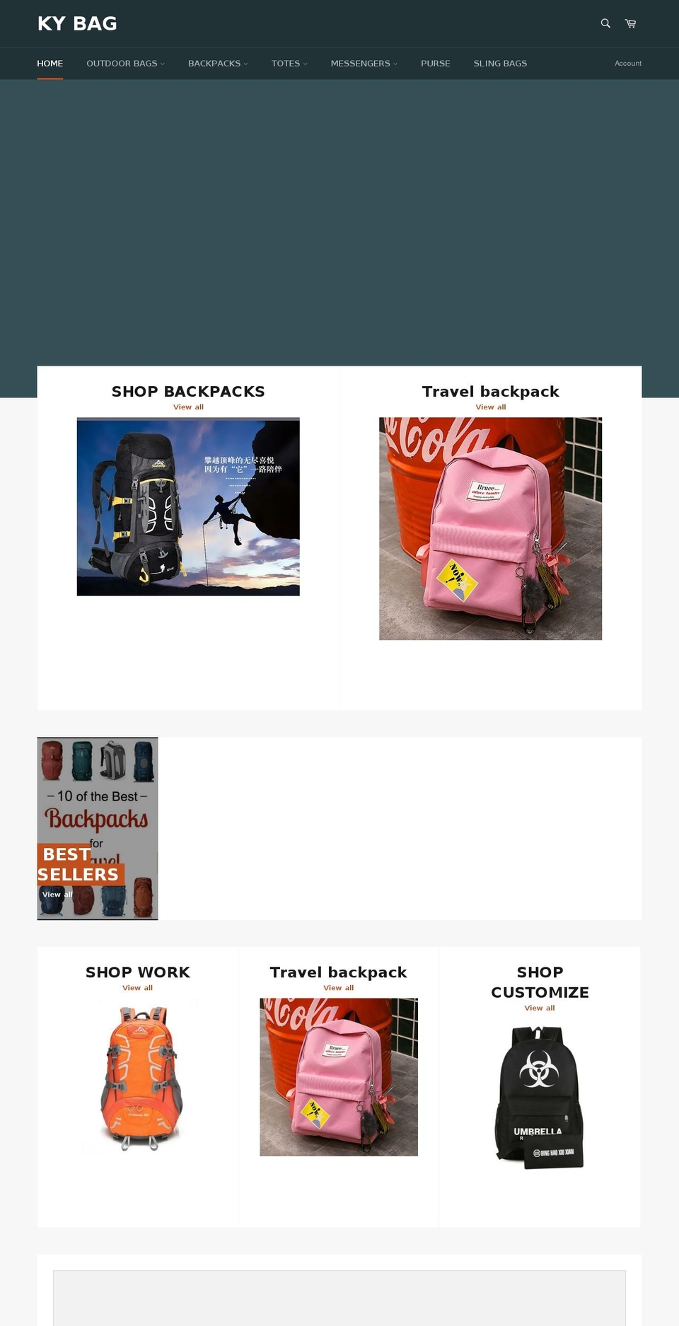 ky-bag.com — Shopify storefront screenshot