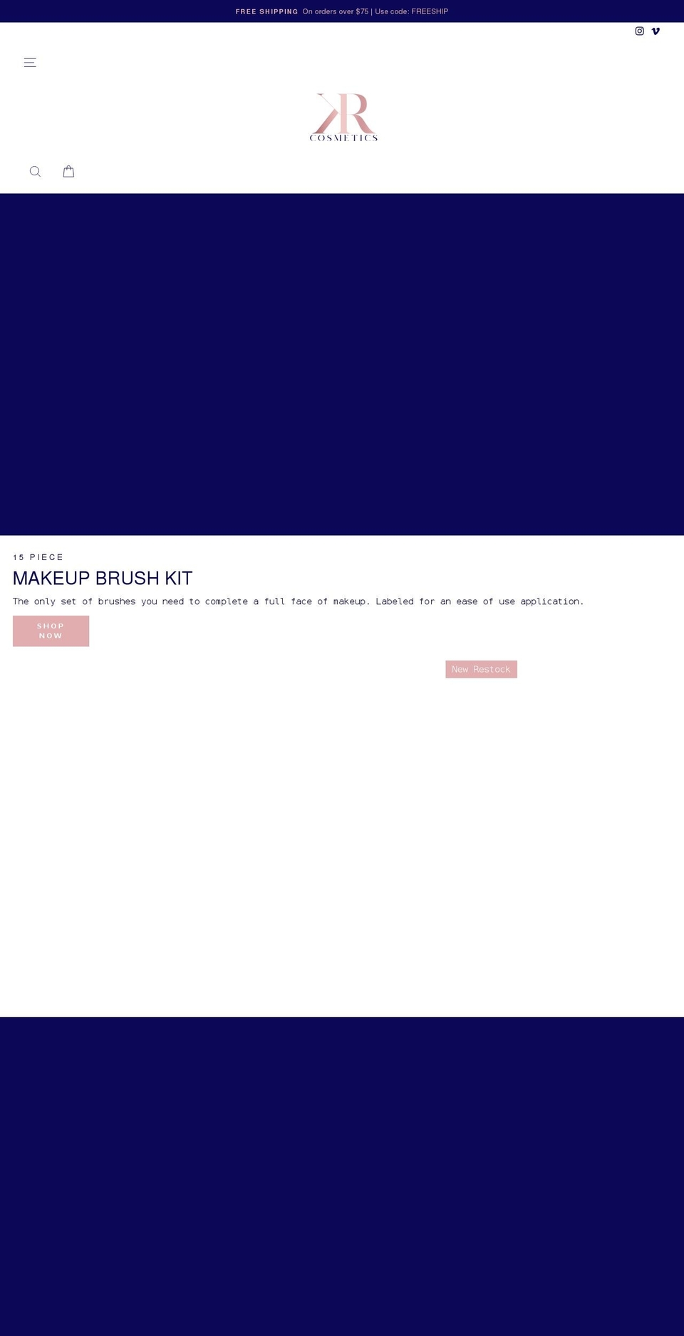 kyahrileymakeup.com shopify website screenshot