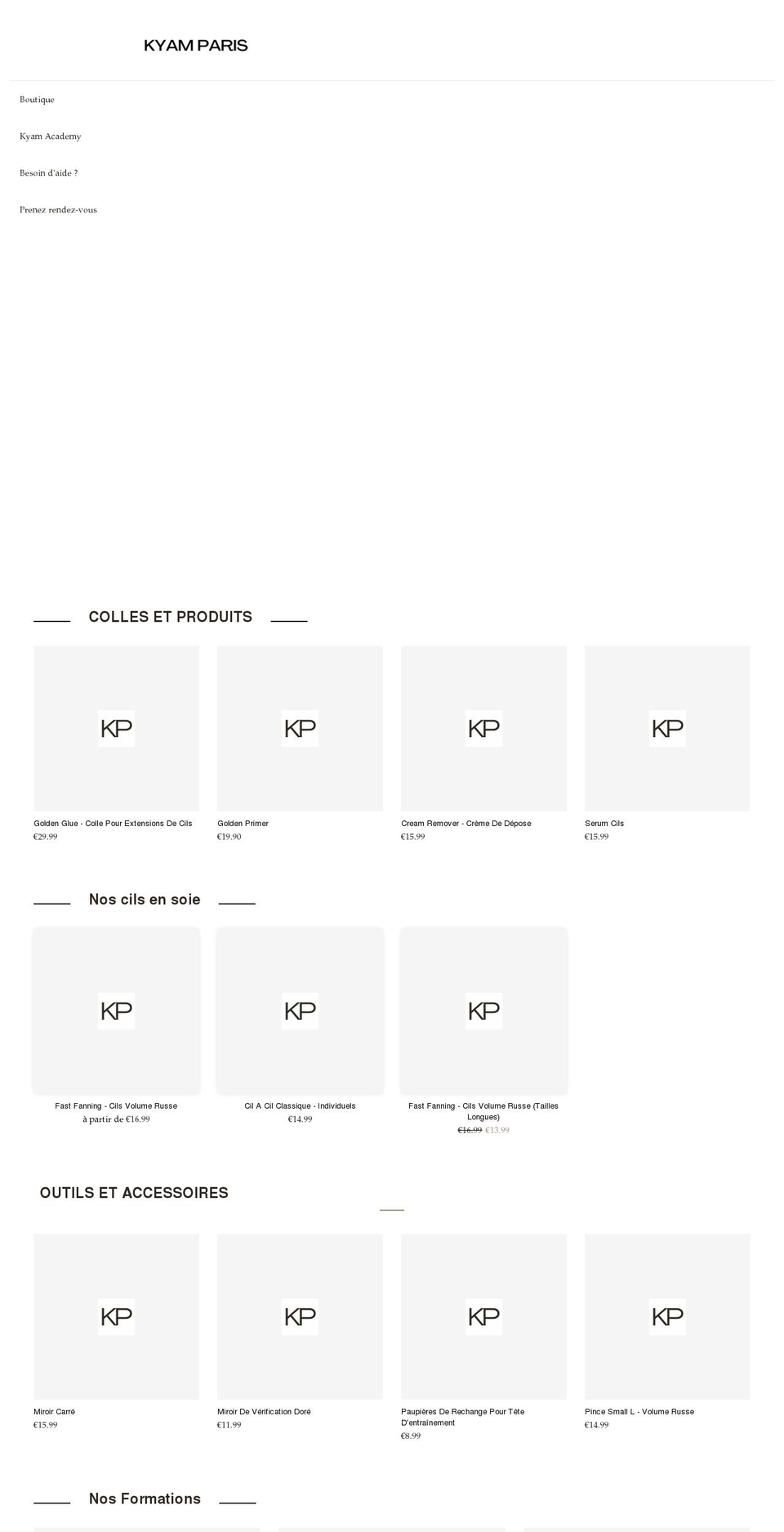 kyamparis.com shopify website screenshot