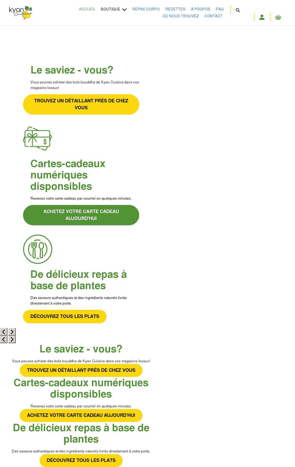 kyancuisine.ca shopify website screenshot
