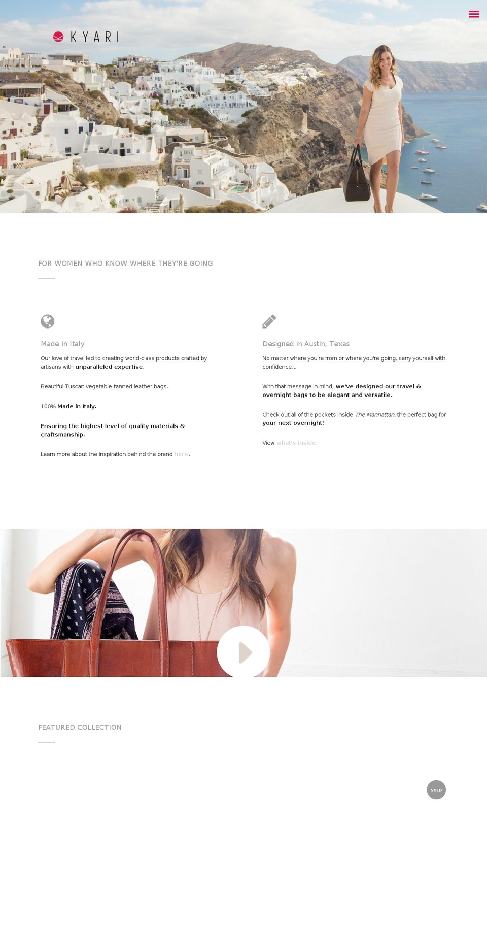 kyaribags.com — Shopify storefront screenshot