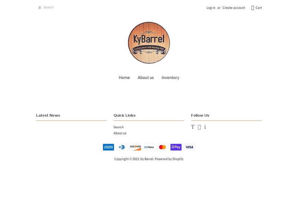 kybarrel.com — Shopify storefront screenshot