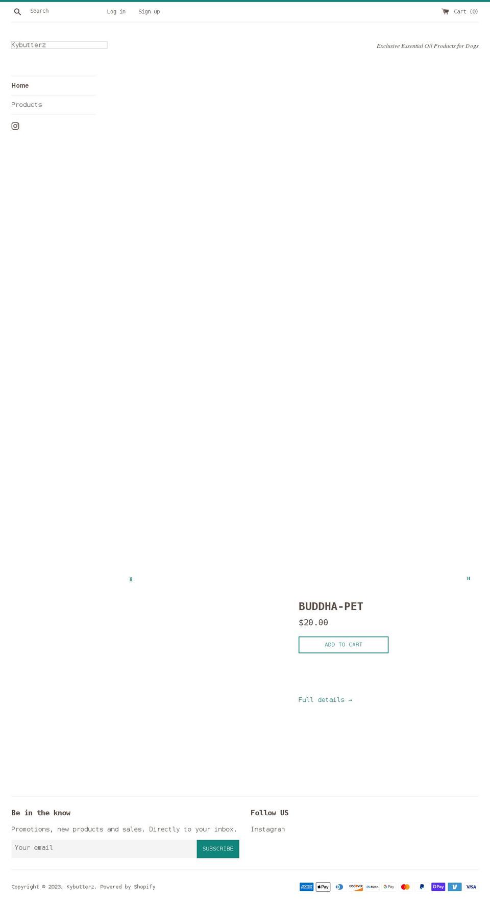 kybutterz.com shopify website screenshot