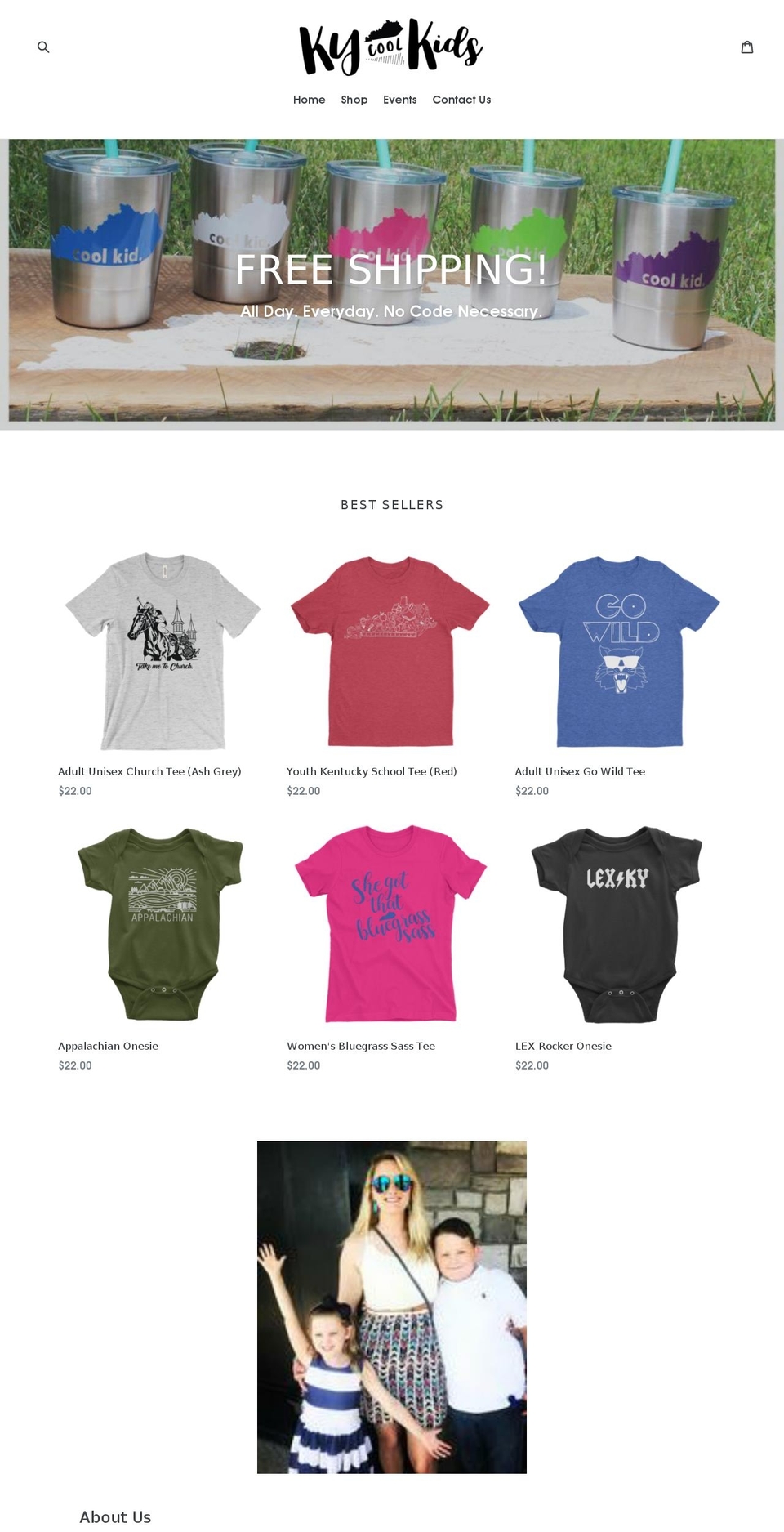 kycoolkids.com — Shopify storefront screenshot