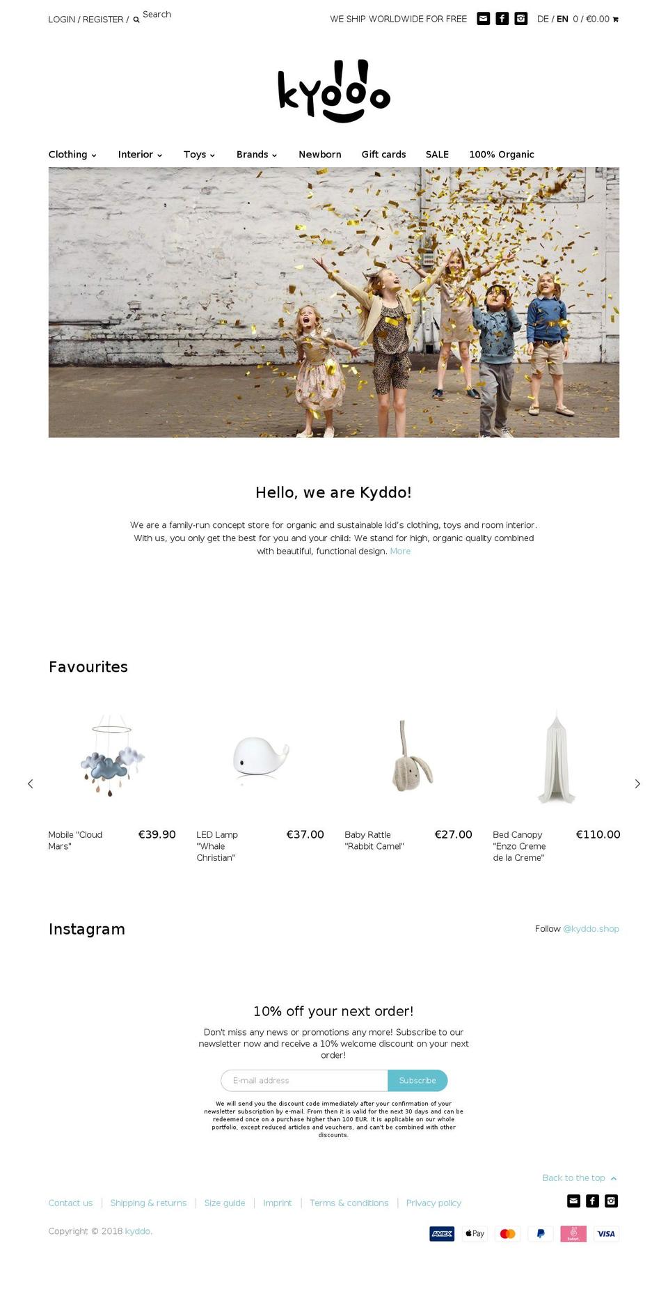 kyddo.com shopify website screenshot