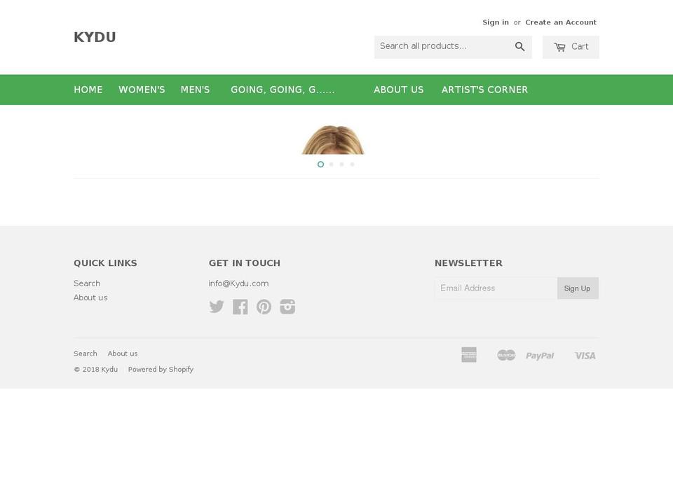 kydu.com — Shopify storefront screenshot