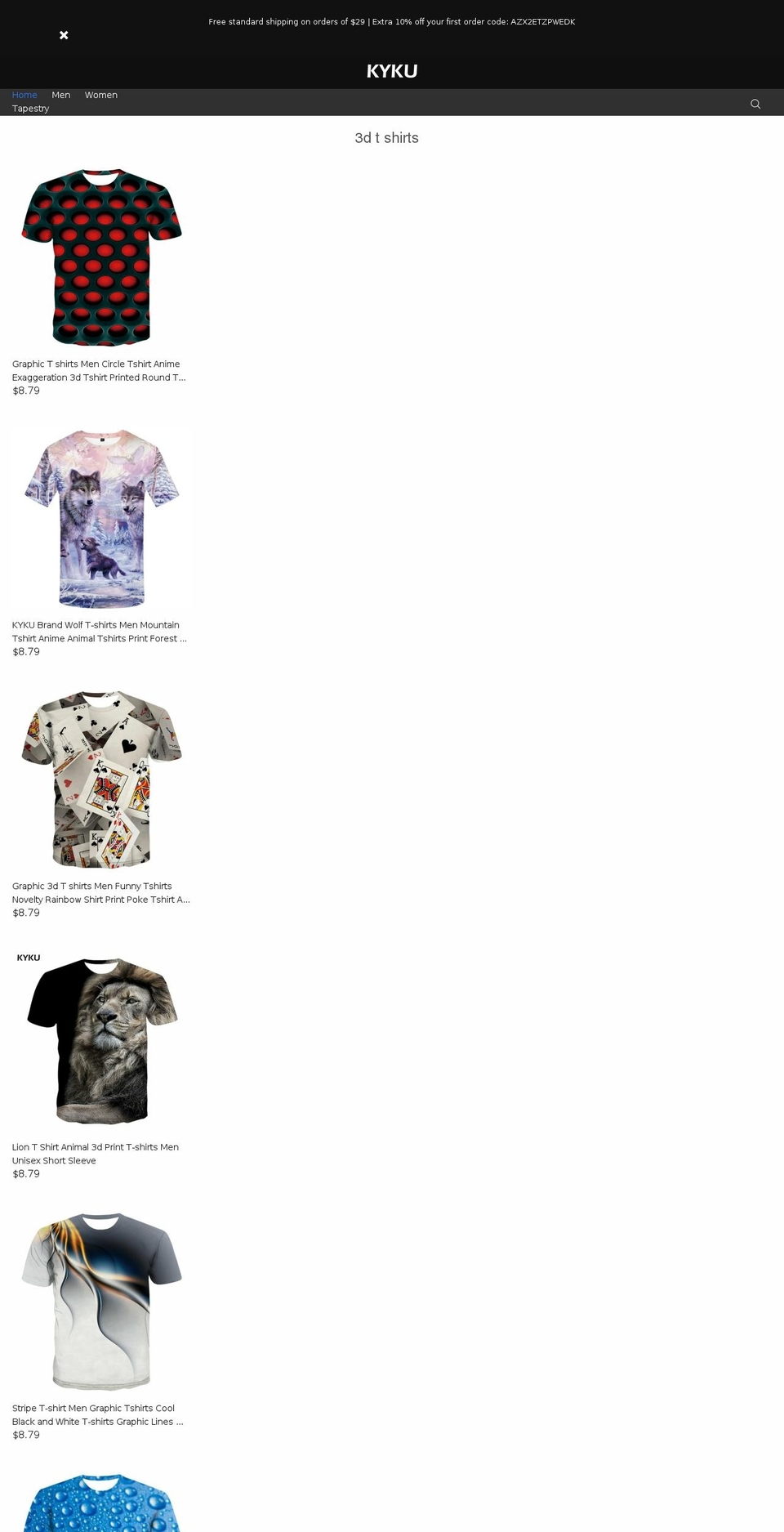 kykuclothing.com shopify website screenshot
