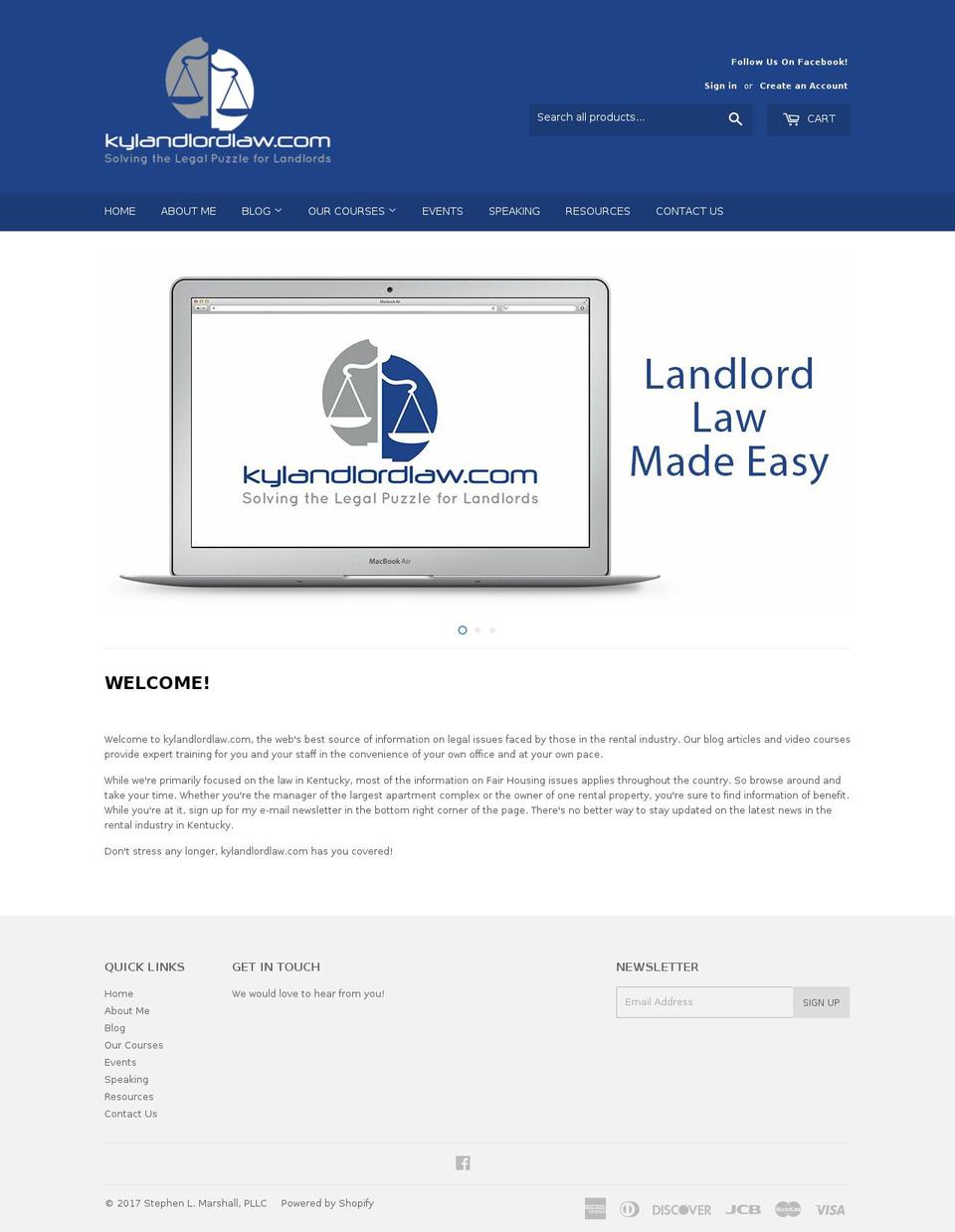 kylandlordlaw.com shopify website screenshot
