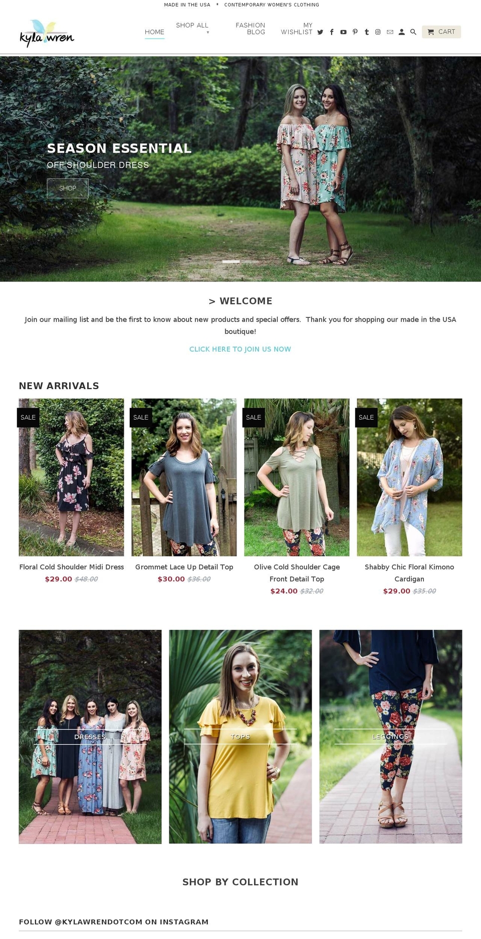 kylawren.com — Shopify storefront screenshot