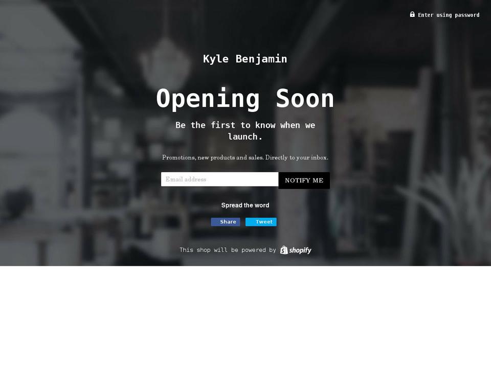 kyle-benjamin.myshopify.com shopify website screenshot