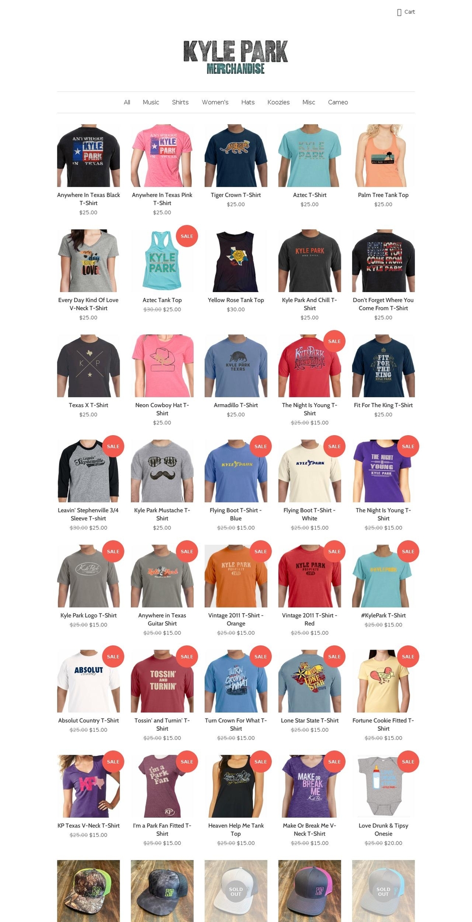 kyle-park.myshopify.com shopify website screenshot