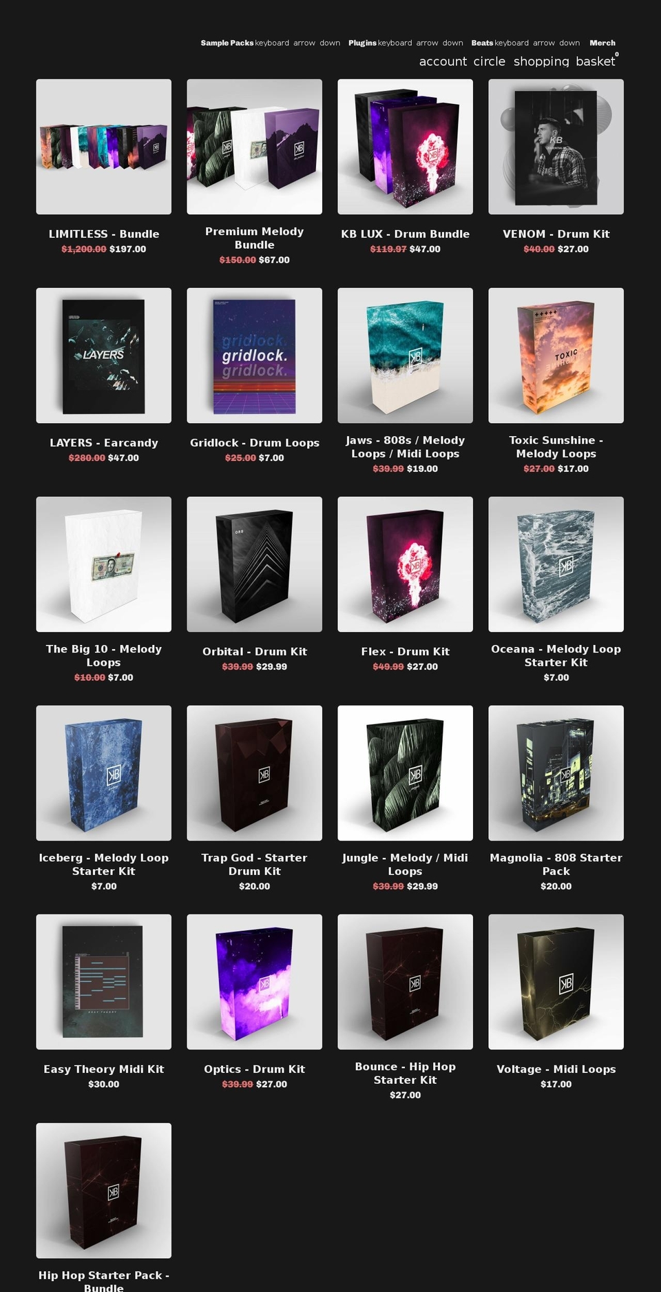 kylebeats.com shopify website screenshot