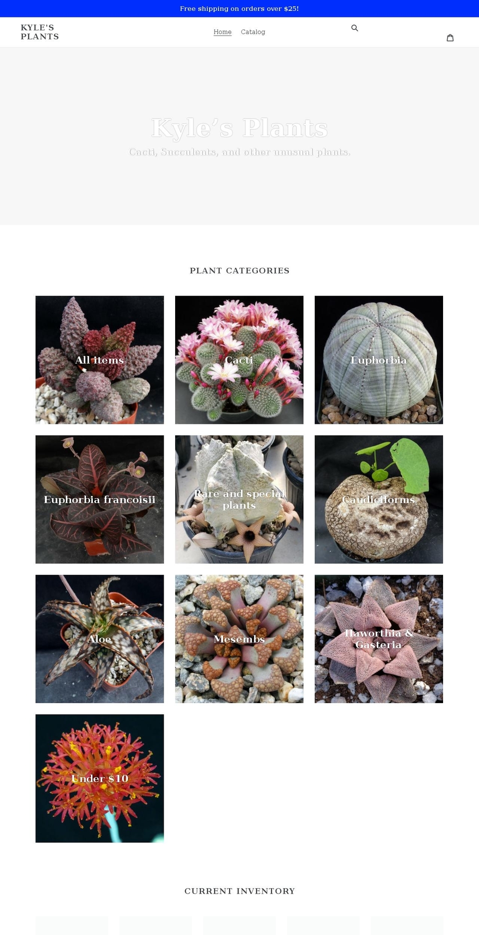 kylesplants.com shopify website screenshot