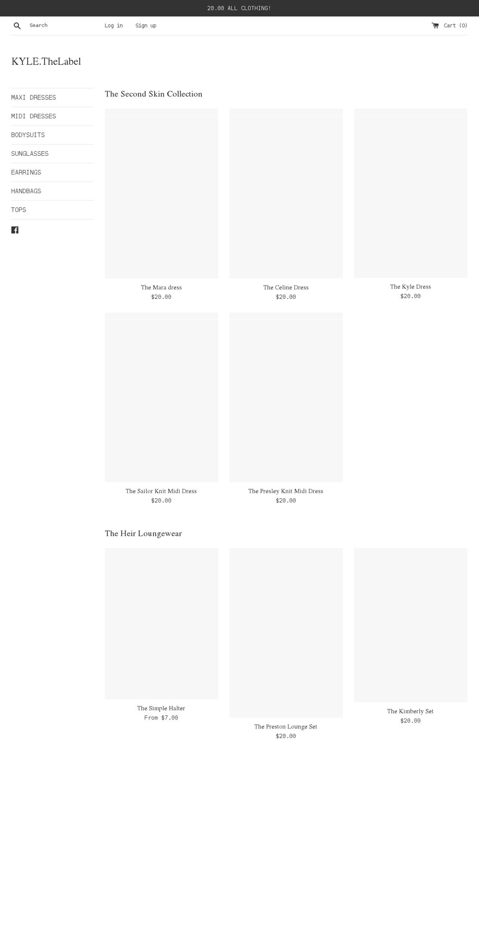 kylethelabel.com shopify website screenshot