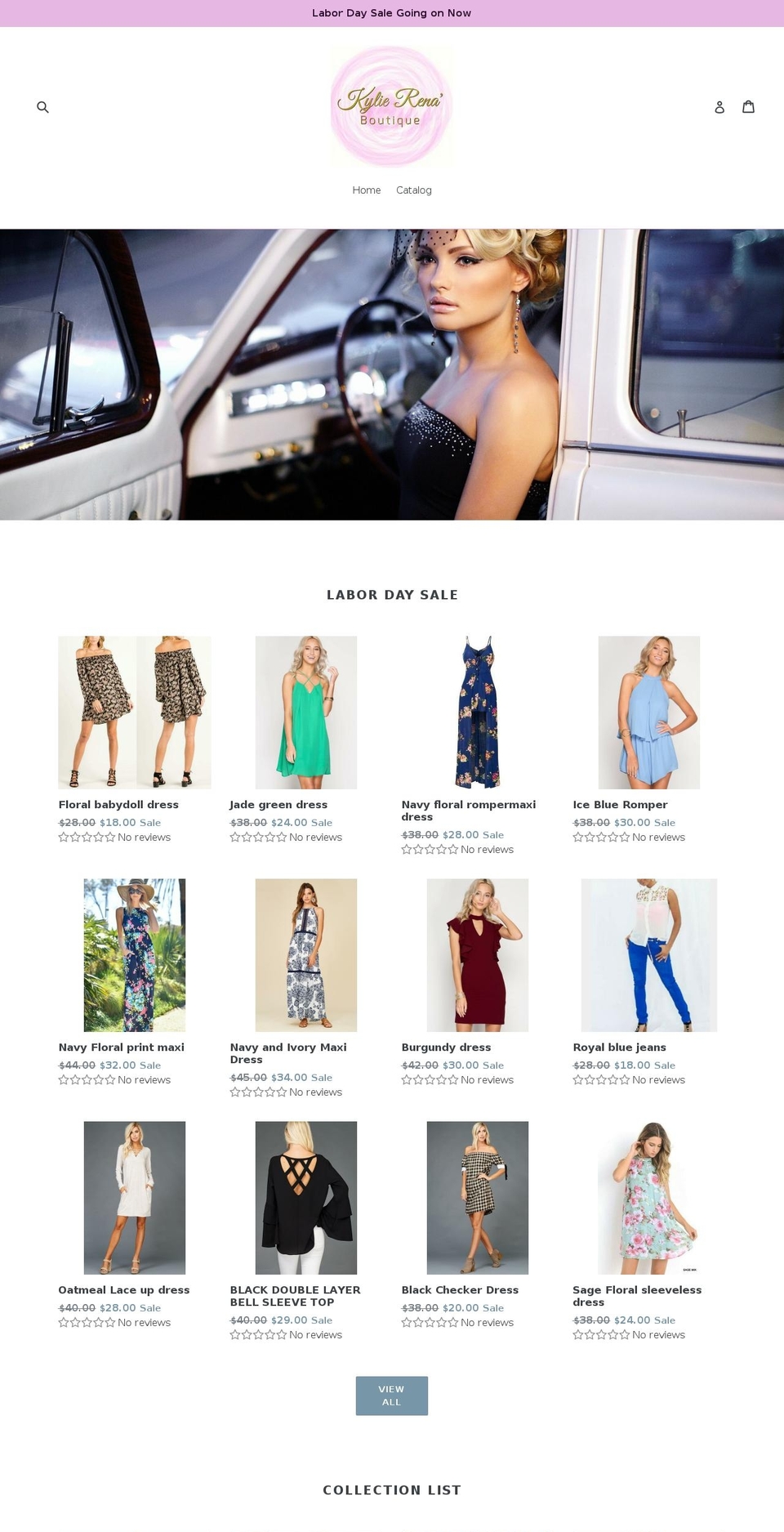kylierenaboutique.com — Shopify storefront screenshot