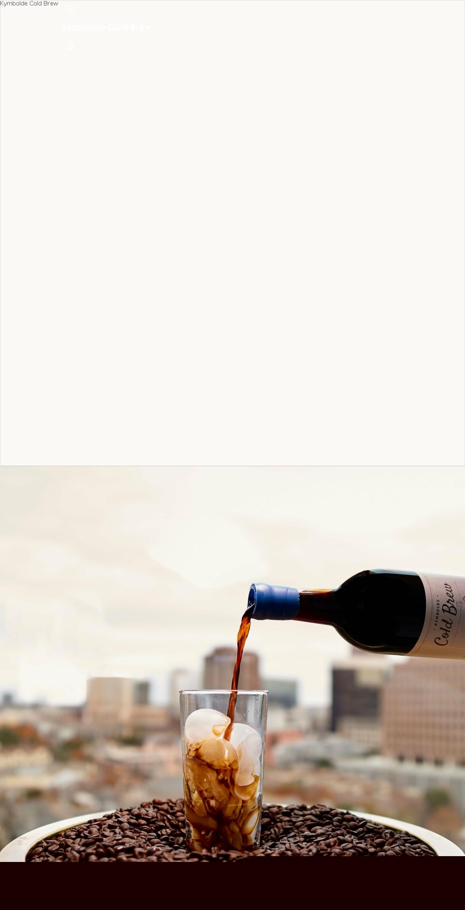 kymboldecoldbrew.com shopify website screenshot