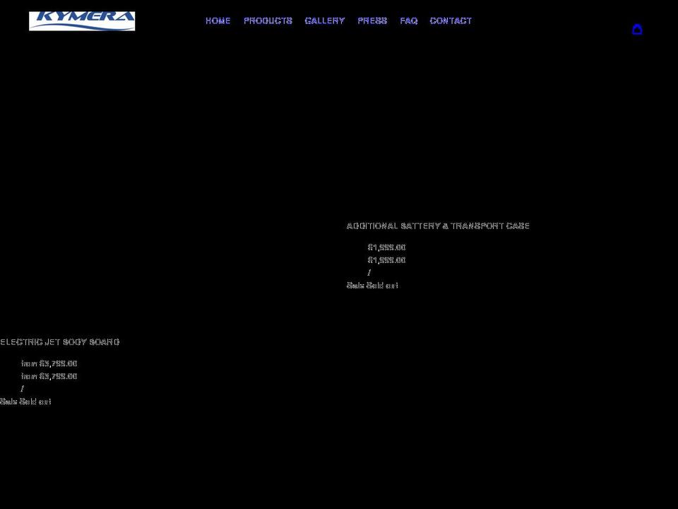 kymera-body-board.myshopify.com shopify website screenshot