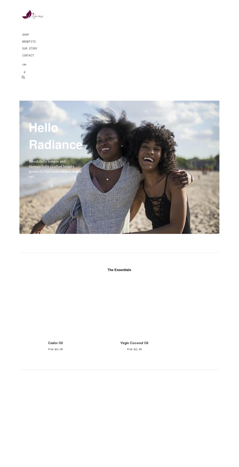 kymnylz.com shopify website screenshot