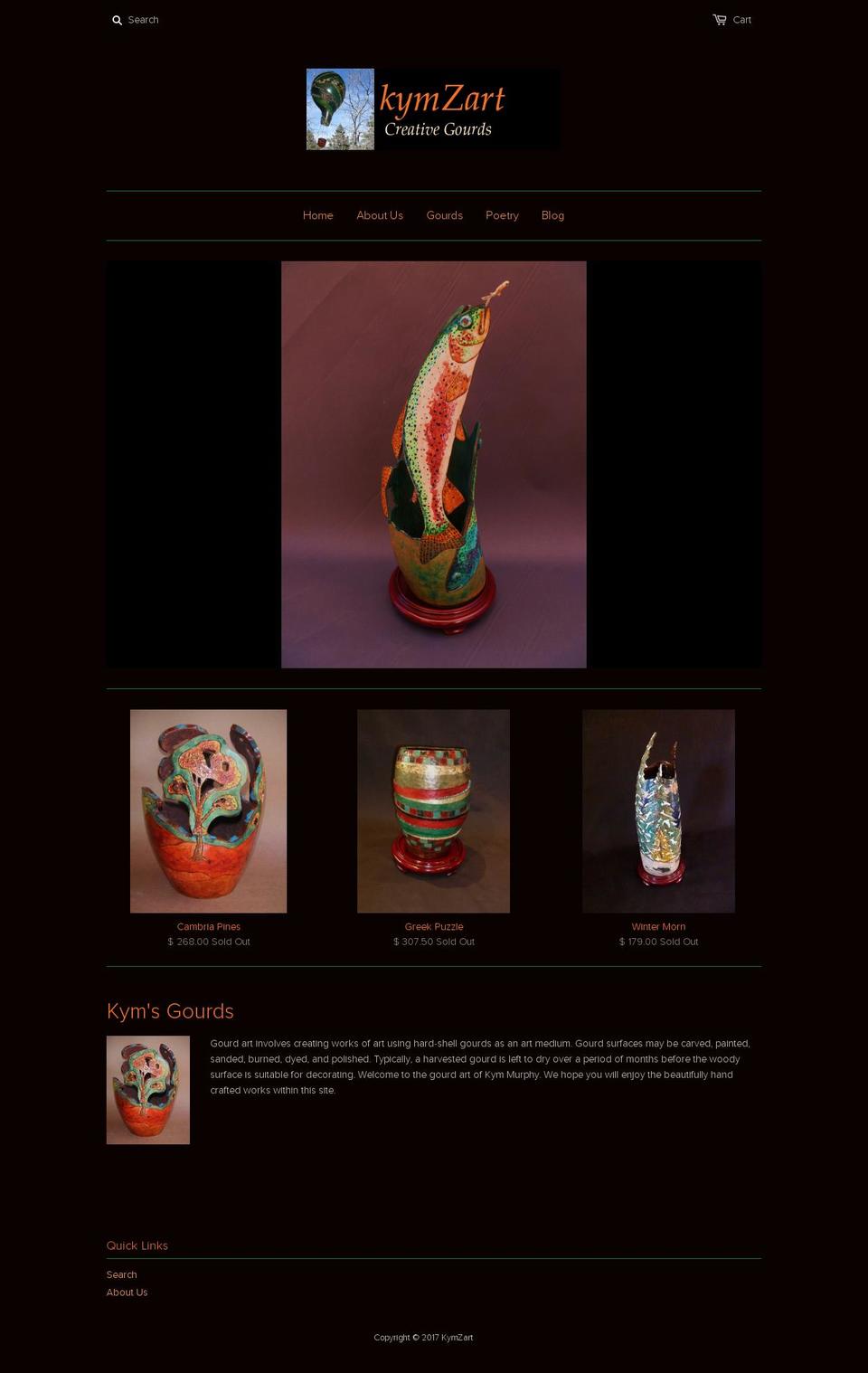 kymzart.com shopify website screenshot