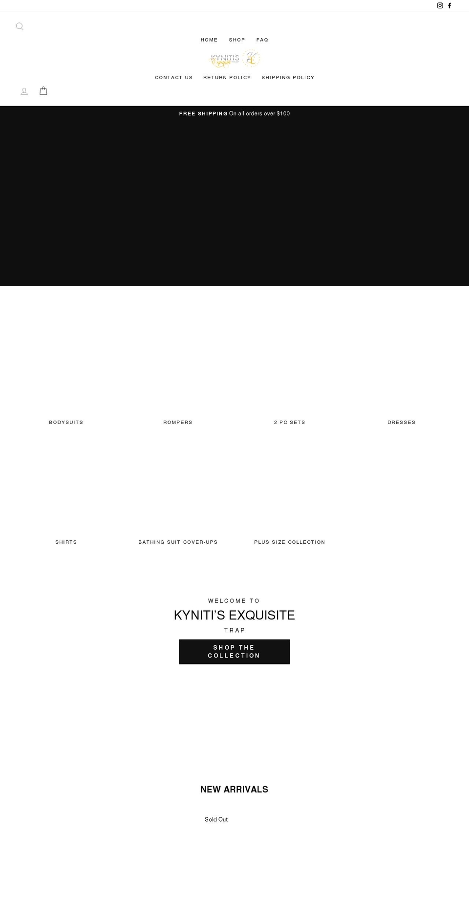 kynitisexquisitetrap.com shopify website screenshot