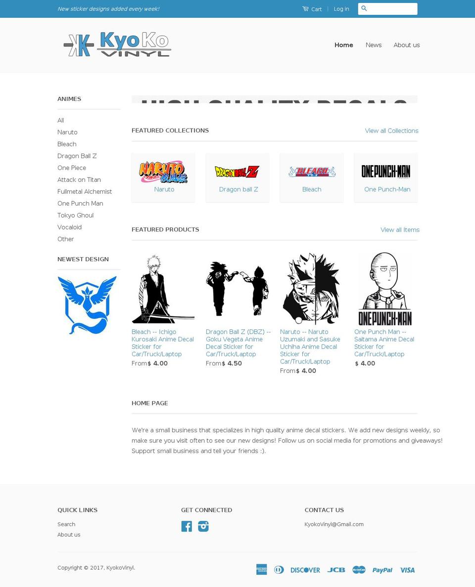 kyokovinyl.com shopify website screenshot