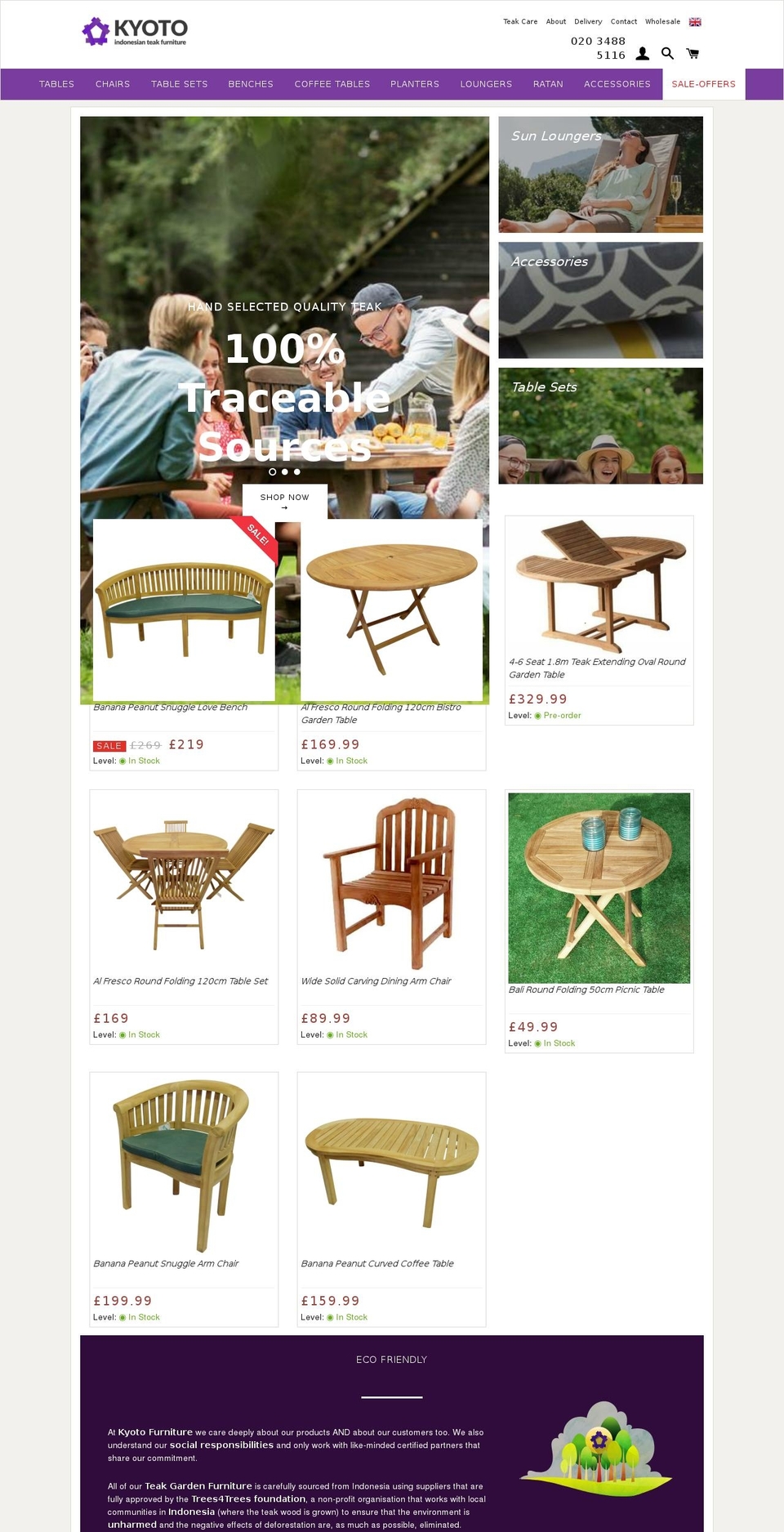 kyotofurniture.co.uk shopify website screenshot