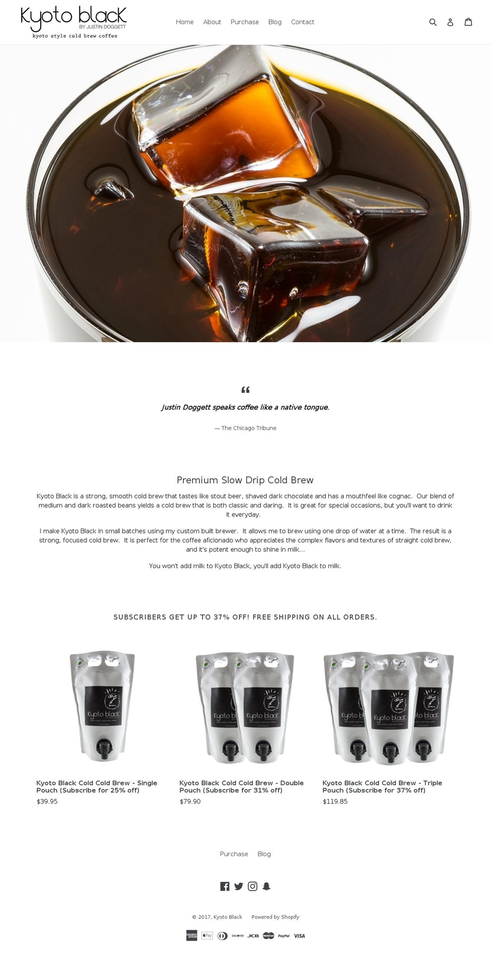 kyotostylecoffee.com shopify website screenshot