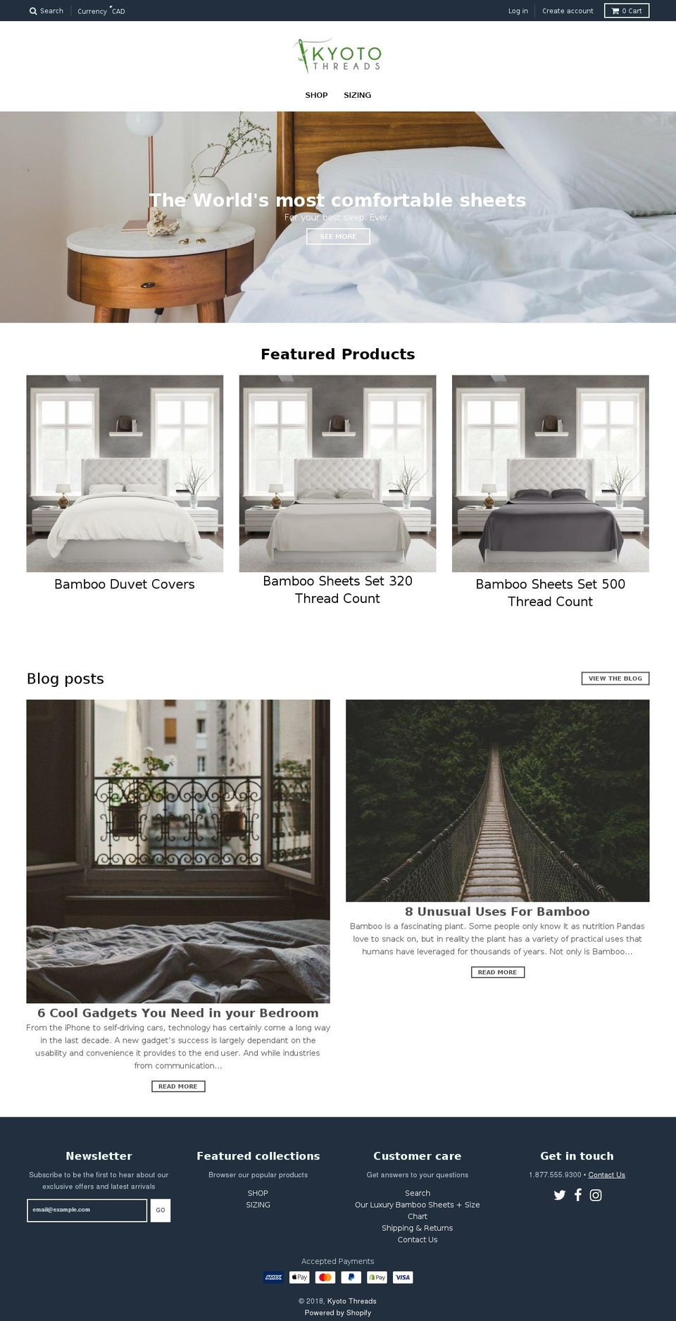 kyotothreads.ca shopify website screenshot