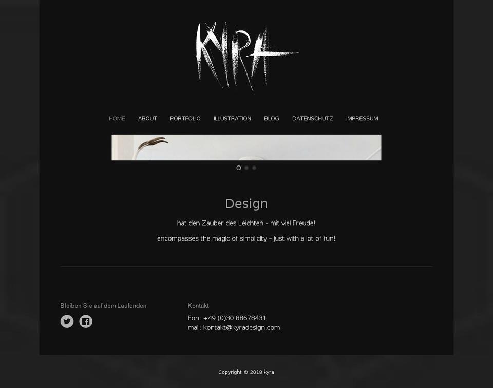 kyra.design shopify website screenshot