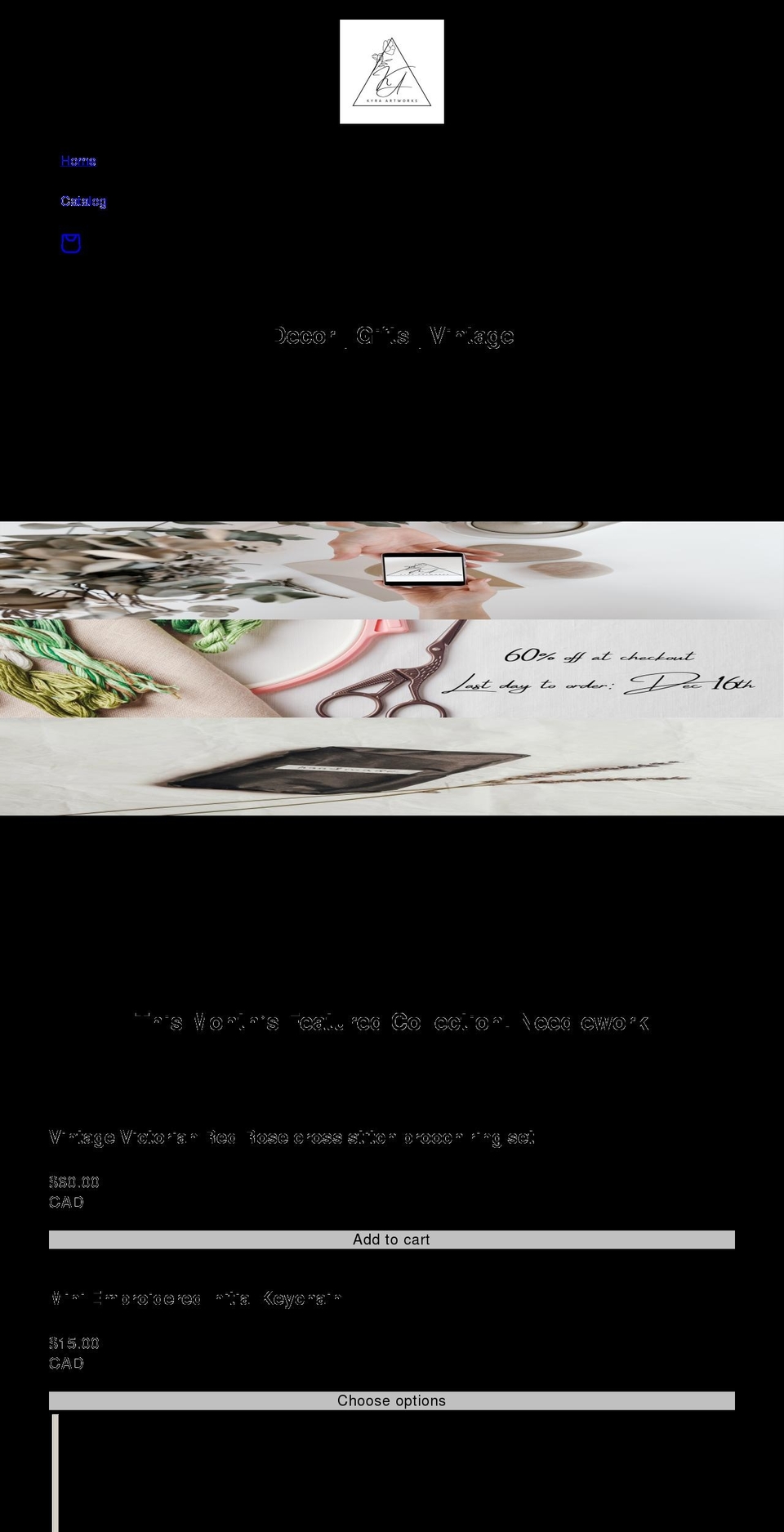 kyraartworks.com shopify website screenshot