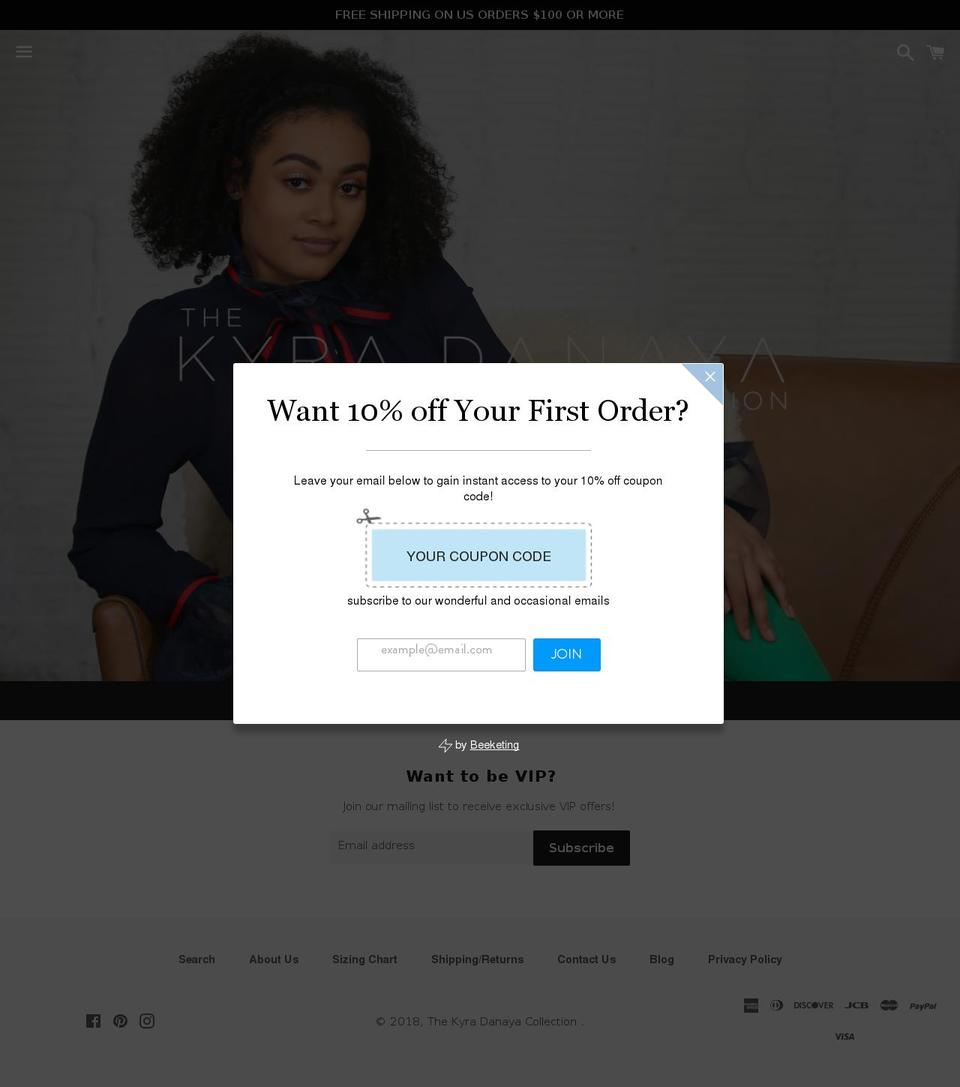 kyradanaya.com — Shopify storefront screenshot