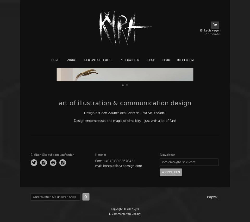 kyradesign.de shopify website screenshot