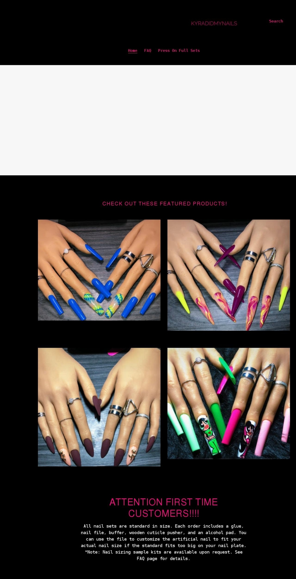 kyradidmynails.com shopify website screenshot