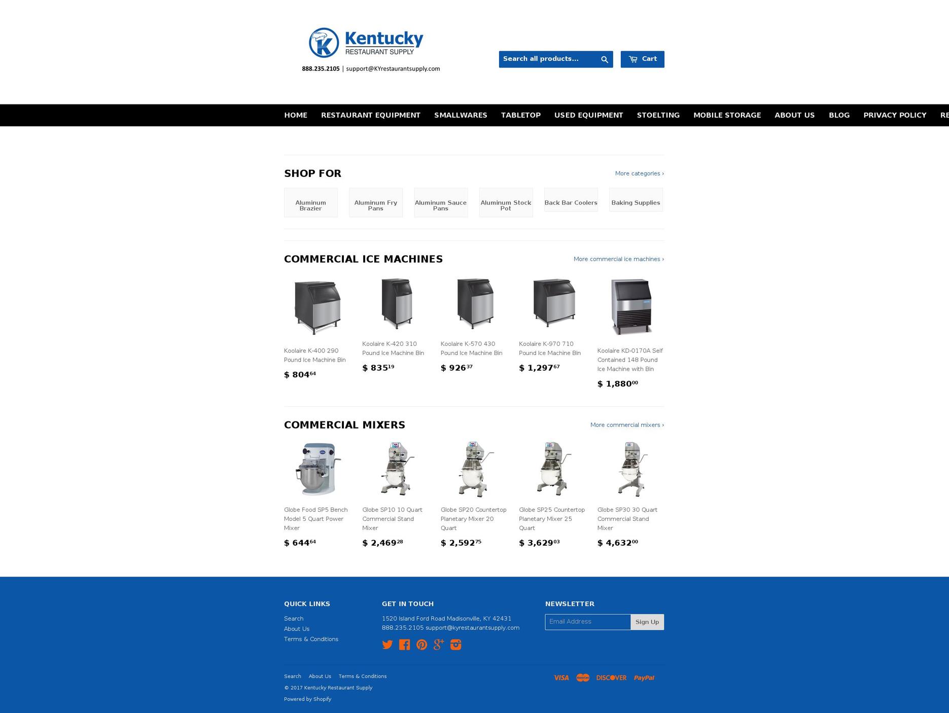 kyrestaurantsupply.net shopify website screenshot