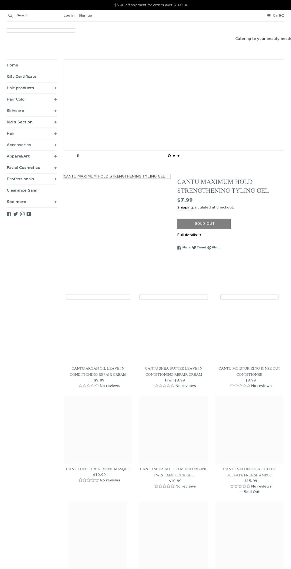kyrochebeautysupplies.ca shopify website screenshot
