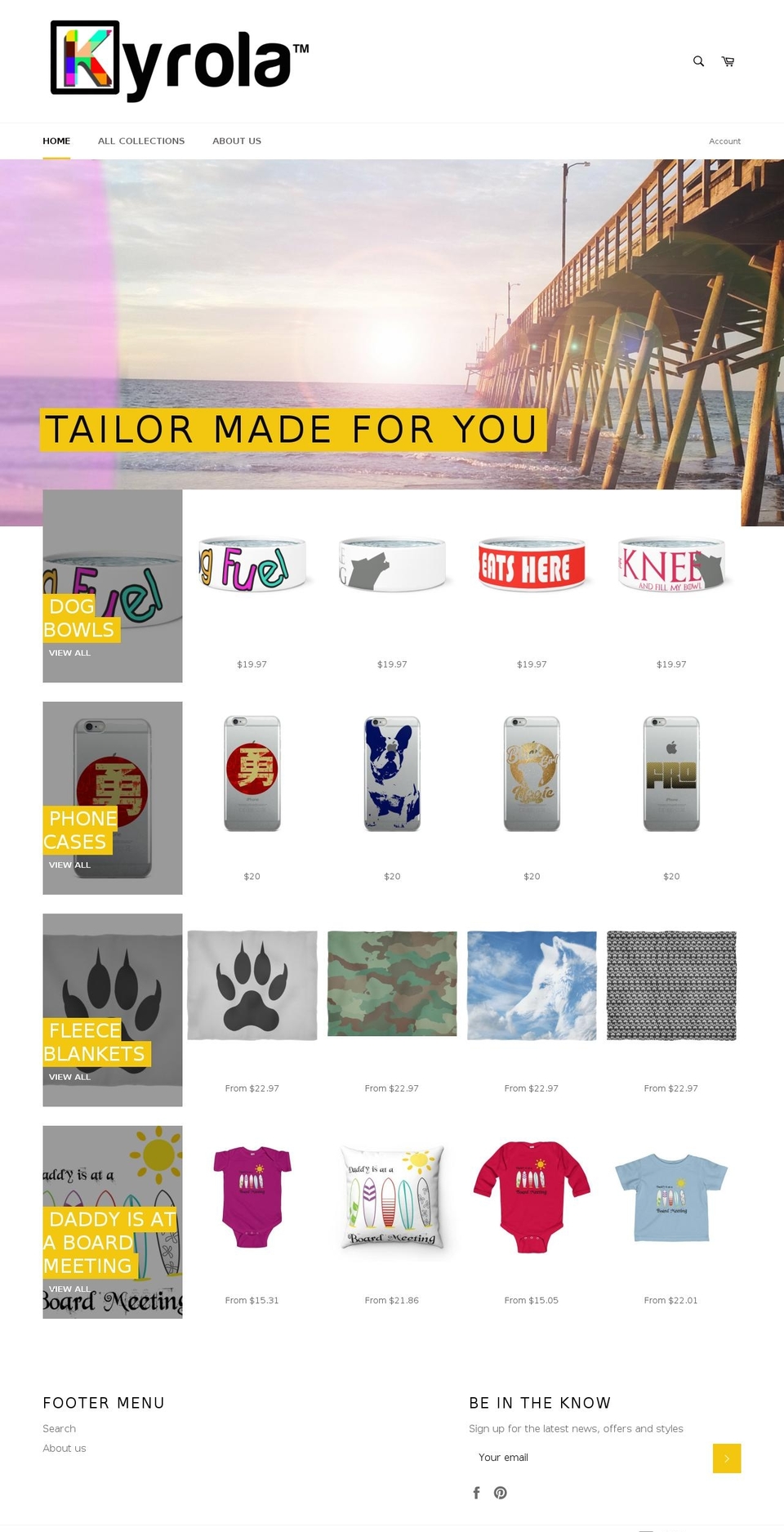 kyrola.com shopify website screenshot