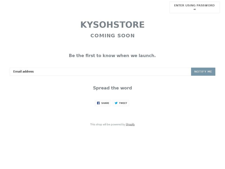 kysohstore.com shopify website screenshot