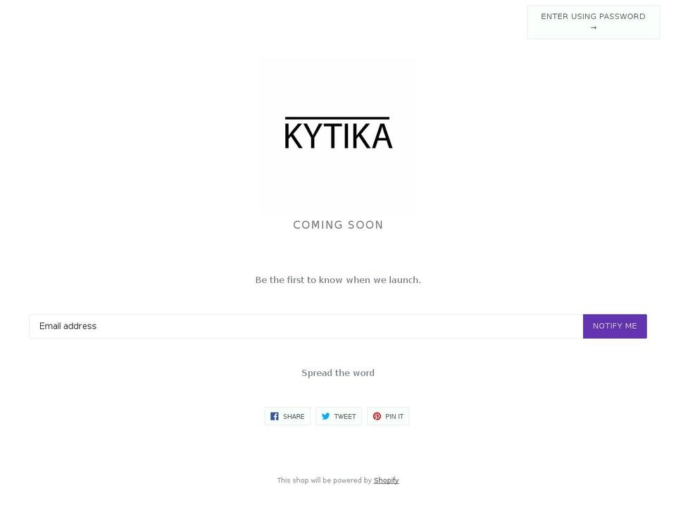 kytika.com — Shopify storefront screenshot