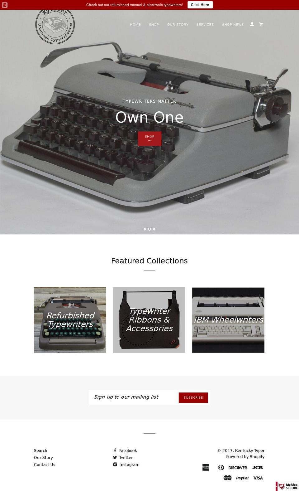 kytyper.com shopify website screenshot